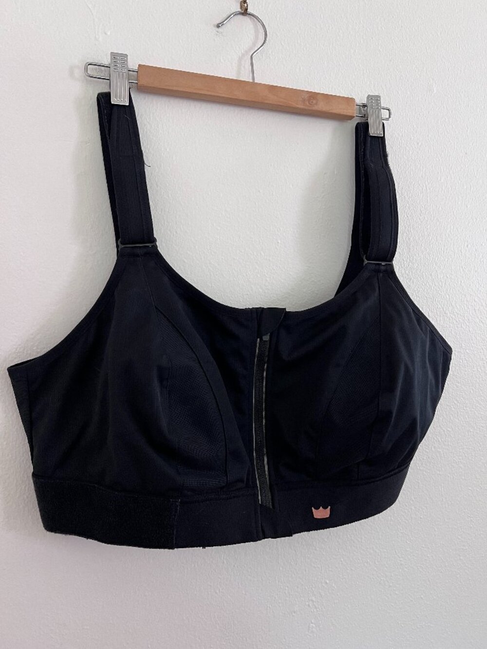 SHEFIT Black Front-Zip High Support Sports Bra
